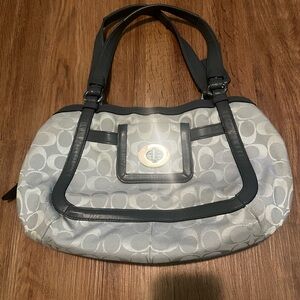 Silver Coach Shoulder Bag